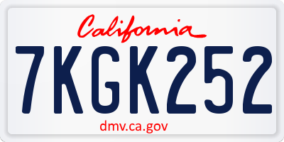 CA license plate 7KGK252