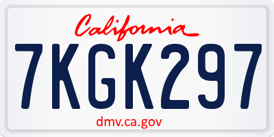 CA license plate 7KGK297