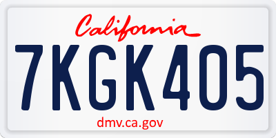 CA license plate 7KGK405