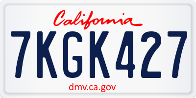 CA license plate 7KGK427