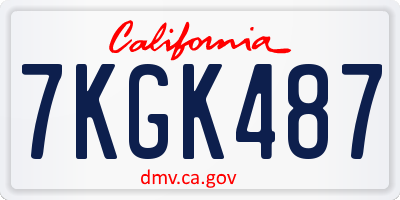 CA license plate 7KGK487