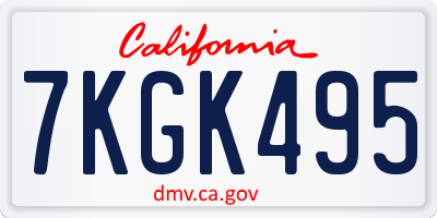 CA license plate 7KGK495
