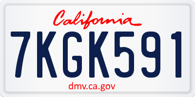 CA license plate 7KGK591