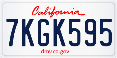 CA license plate 7KGK595
