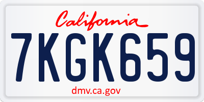 CA license plate 7KGK659