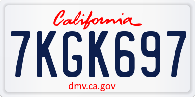 CA license plate 7KGK697
