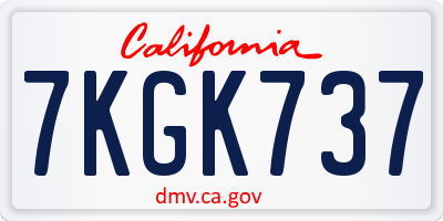 CA license plate 7KGK737