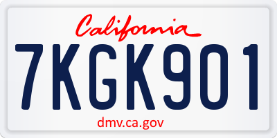 CA license plate 7KGK901
