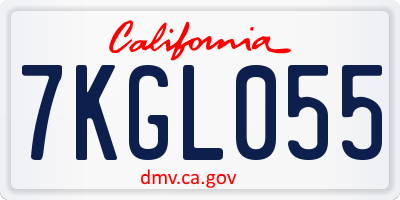 CA license plate 7KGL055