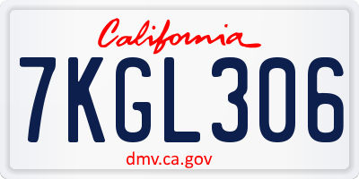 CA license plate 7KGL306