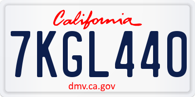 CA license plate 7KGL440