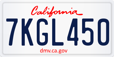 CA license plate 7KGL450