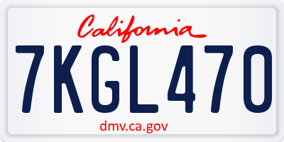 CA license plate 7KGL470