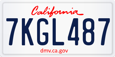 CA license plate 7KGL487