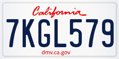 CA license plate 7KGL579