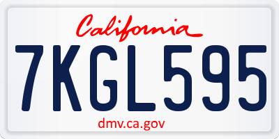 CA license plate 7KGL595