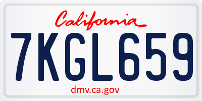 CA license plate 7KGL659