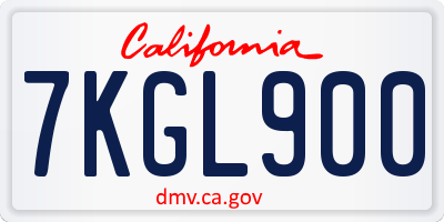 CA license plate 7KGL900