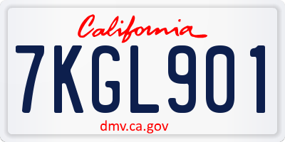 CA license plate 7KGL901