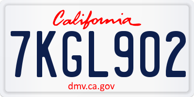 CA license plate 7KGL902