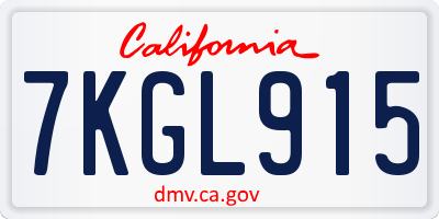 CA license plate 7KGL915