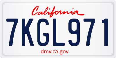 CA license plate 7KGL971