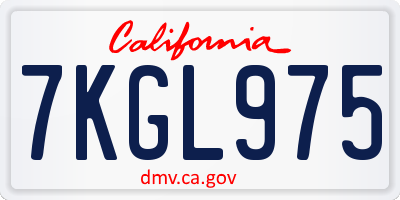 CA license plate 7KGL975