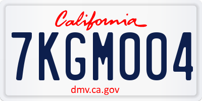 CA license plate 7KGM004