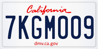 CA license plate 7KGM009