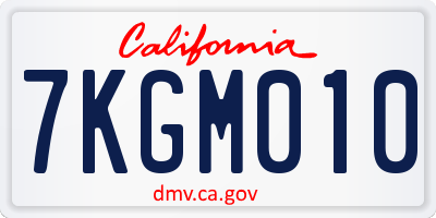 CA license plate 7KGM010
