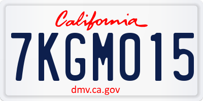 CA license plate 7KGM015