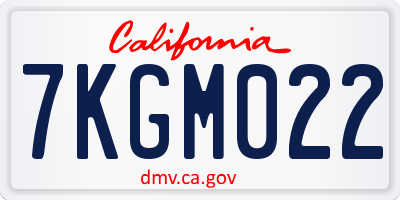 CA license plate 7KGM022
