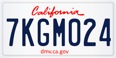 CA license plate 7KGM024