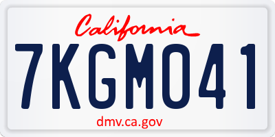CA license plate 7KGM041