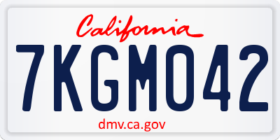 CA license plate 7KGM042