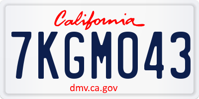 CA license plate 7KGM043