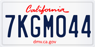 CA license plate 7KGM044