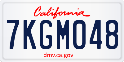 CA license plate 7KGM048