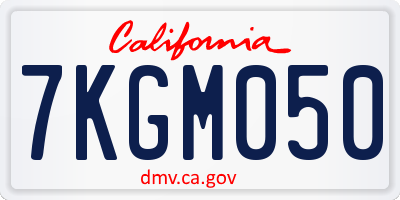 CA license plate 7KGM050
