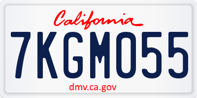 CA license plate 7KGM055
