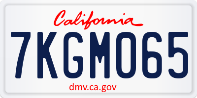 CA license plate 7KGM065