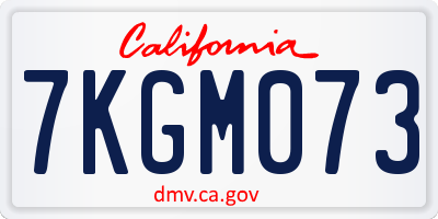 CA license plate 7KGM073