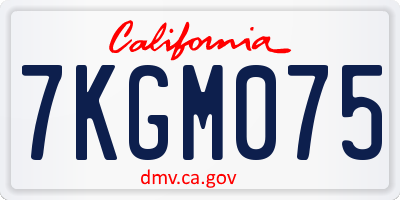 CA license plate 7KGM075