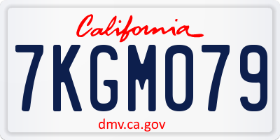 CA license plate 7KGM079