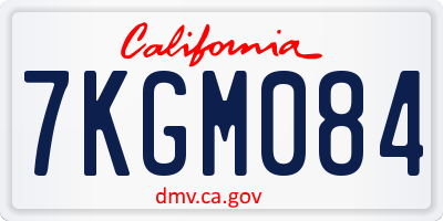 CA license plate 7KGM084
