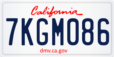 CA license plate 7KGM086