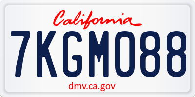 CA license plate 7KGM088