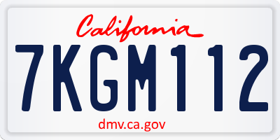 CA license plate 7KGM112
