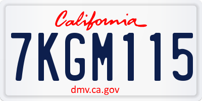 CA license plate 7KGM115