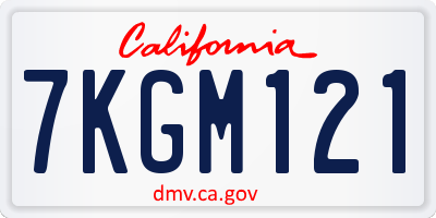 CA license plate 7KGM121